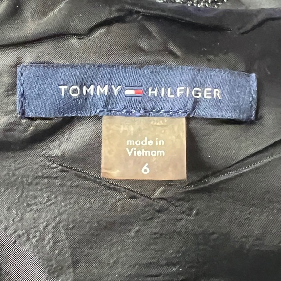 Tommy‎ Hilfiger Dress Black Glitter Stripe Fit Flare Women Size 6 Formal Party - Picture 6 of 11